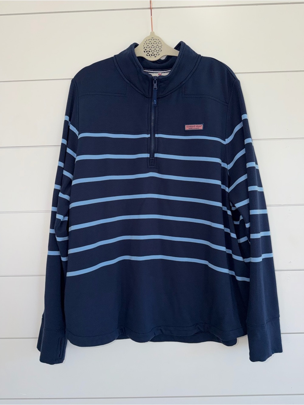 Vineyard Vines 2X Dreamcloth Shep Shirt Navy Striped Pullover Preppy Coastal GUC